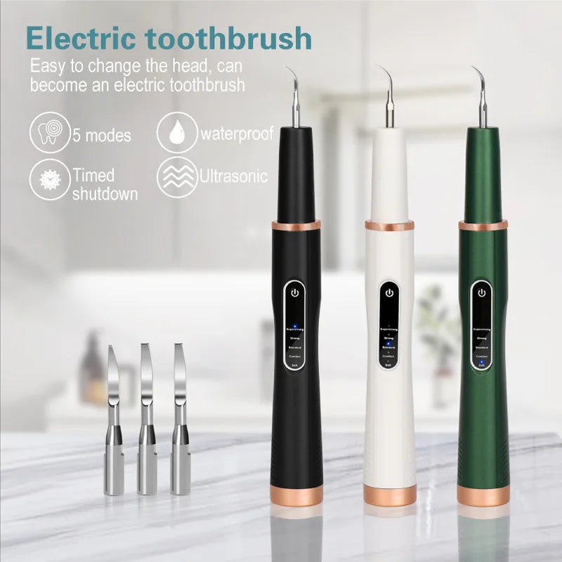 Dental Scaler Ultrasonic Tooth Cleaner Stone Removal Electric Sonic Plaque Remover for Teeth Stain Tartar Calculus Whitening