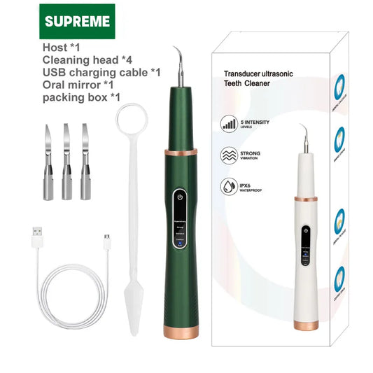 Dental Scaler Ultrasonic Tooth Cleaner Stone Removal Electric Sonic Plaque Remover for Teeth Stain Tartar Calculus Whitening