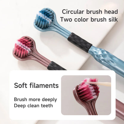 3-Sided Toothbrush for Comprehensive Cleaning | Ideal Angle Design | Raised Tongue Coating Brush | 2-Pack | Soft Bristles for Ge