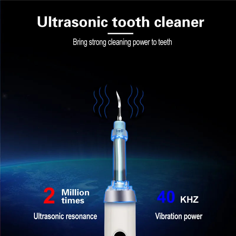 Dental Scaler Ultrasonic Tooth Cleaner Stone Removal Electric Sonic Plaque Remover for Teeth Stain Tartar Calculus Whitening